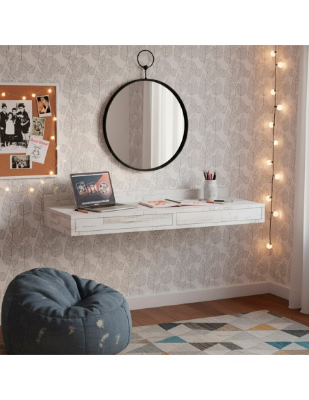 Max Home : miroir mural rond D35 avec cadre et fixation métallique