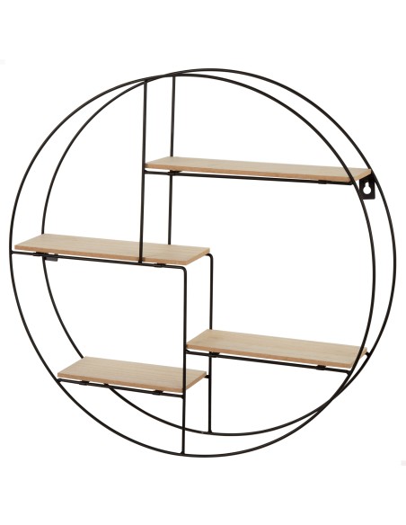 Max Home : étagère murale en bois de forme ronde asymétrique, 4 tablettes D50x10 cm