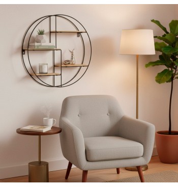Max Home : étagère murale en bois de forme ronde... 2
