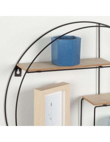 Max Home : étagère murale en bois de forme ronde asymétrique, 4 tablettes D50x10 cm