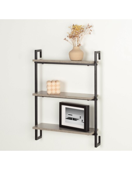 Max Home Étagère murale effet béton, 3 tablettes, 40 x 12 x 55 cm