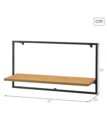 Max Home Étagère murale en bois à 1 tablette 65 x 20 x 35 cm