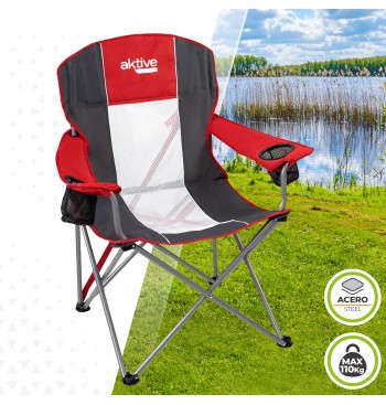 Chaise de camping pliante XL avec sous-verres 2