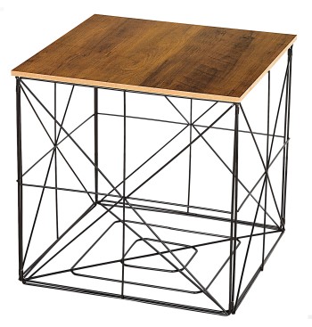 Max Home : table d'appoint en bois et métal avec...