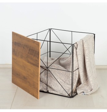 Max Home : table d'appoint en bois et métal avec... 2