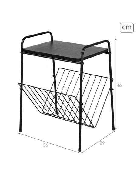 Max Home : table d'appoint avec porte-revues, 36 x 29 x 46 cm