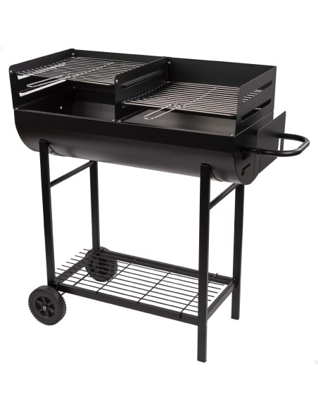 Barbecue à charbon portable avec double grille et poignée