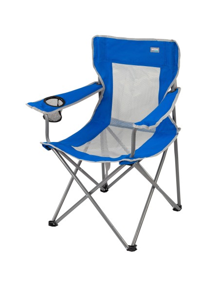 Chaise de camping pliante avec sous-verres et dossier respirant