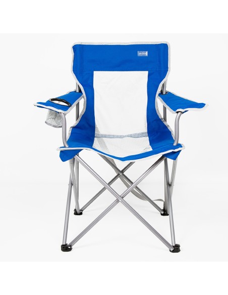 Chaise de camping pliante avec sous-verres et dossier respirant