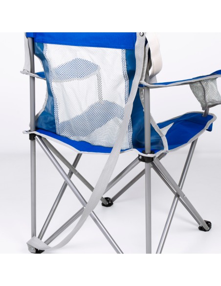 Chaise de camping pliante avec sous-verres et dossier respirant