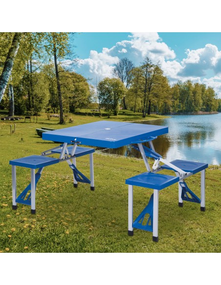 Table pliante avec 4 tabourets