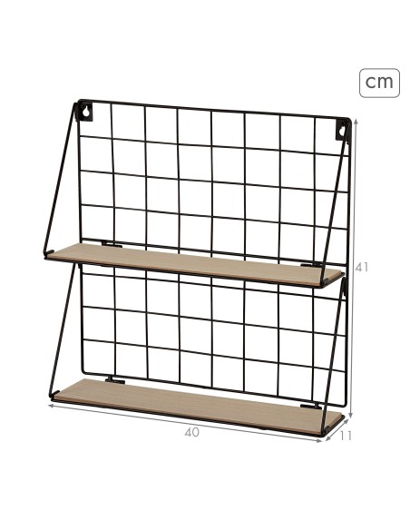 Max Home Étagère murale en bois à 2 tablettes 40 x 11 x 41 cm