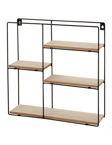 Max Home : étagère murale asymétrique en bois, 4 tablettes, 40 x 10 x 40 cm