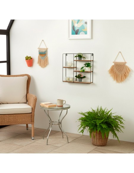 Max Home : étagère murale asymétrique en bois, 4 tablettes, 40 x 10 x 40 cm