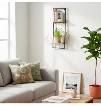 Max Home Étagère murale en bois, 2 tablettes, 25 x 20 x... 2