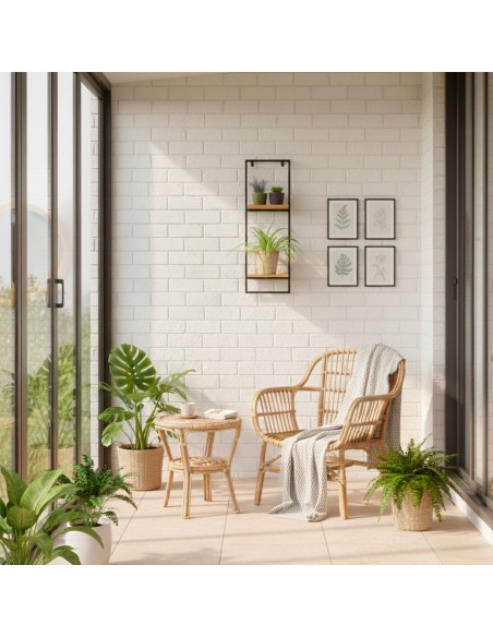 Max Home Étagère murale en bois, 2 tablettes, 25 x 20 x 75 cm