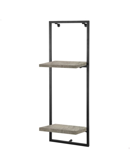 Max Home : étagère murale effet béton, 2 tablettes, 25 x 20 x 75 cm