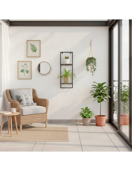 Max Home : étagère murale effet béton, 2 tablettes, 25 x 20 x 75 cm