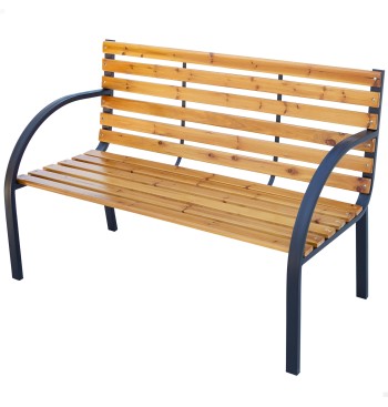Banc de jardin bois clair 2 personnes