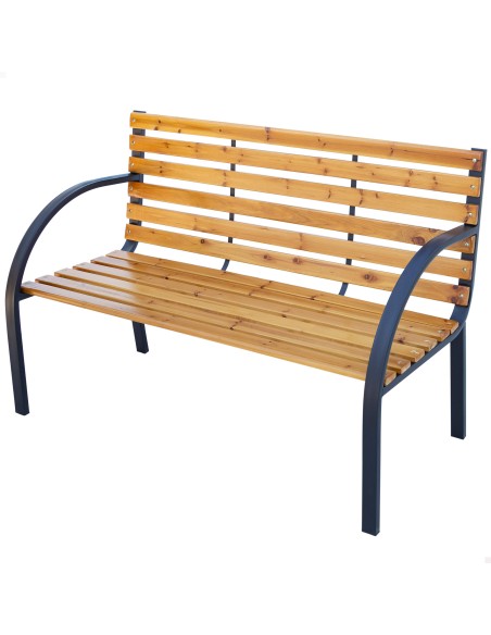 Banc de jardin bois clair 2 personnes