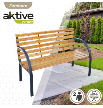 Banc de jardin bois clair 2 personnes 2