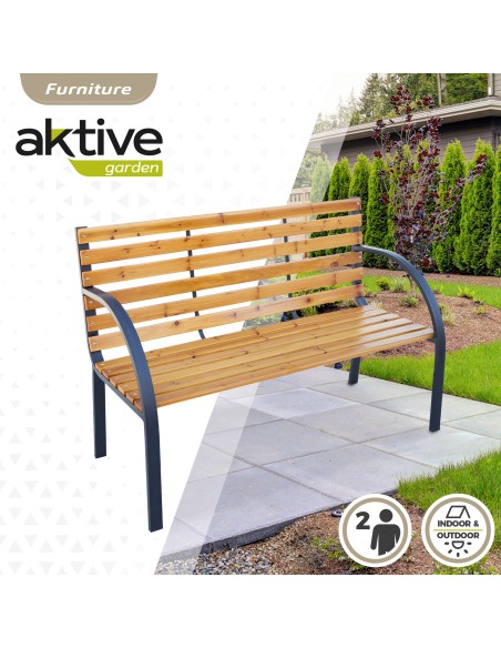 Banc de jardin bois clair 2 personnes