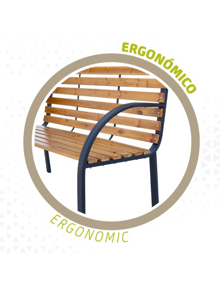 Banc de jardin bois clair 2 personnes