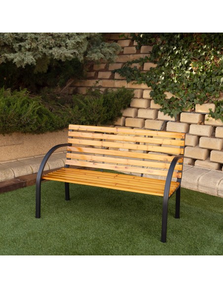 Banc de jardin bois clair 2 personnes