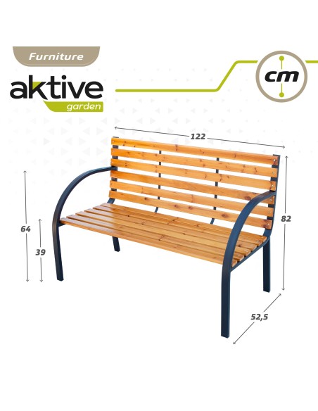 Banc de jardin bois clair 2 personnes