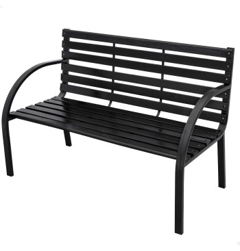 Banc de jardin bois foncé 2 personnes