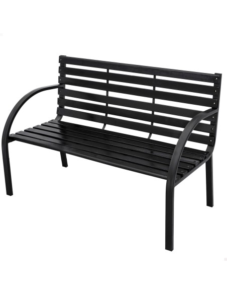 Banc de jardin bois foncé 2 personnes