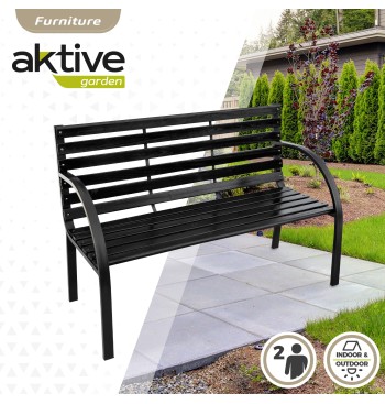 Banc de jardin bois foncé 2 personnes 2