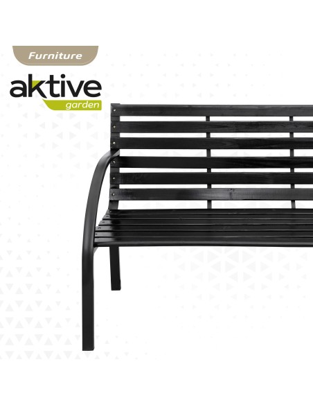 Banc de jardin bois foncé 2 personnes