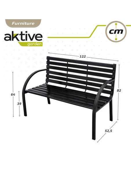 Banc de jardin bois foncé 2 personnes