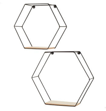 Ensemble Max Home : 2 étagères murales hexagonales en...