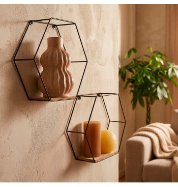 Ensemble Max Home : 2 étagères murales hexagonales en... 2