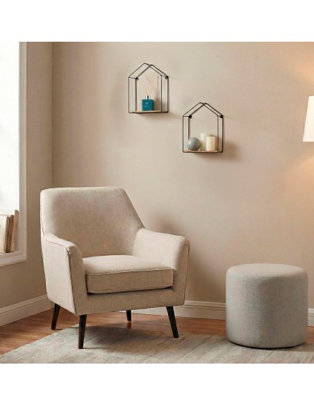 Max Home Set : 2 étagères murales pentagonales en bois, avec 1 tablette de 20 x 10 x 25 cm et 1 autre de 17 x 10 x 22 cm