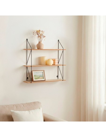 Max Home Étagère murale en bois à 3 tablettes 50 x 12 x 49 cm
