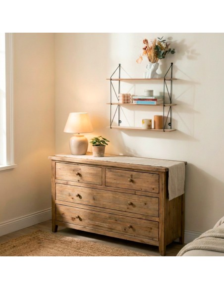Max Home Étagère murale en bois à 3 tablettes 50 x 12 x 49 cm