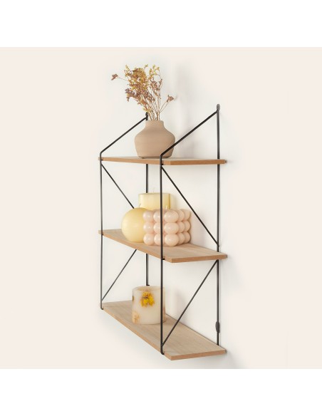 Max Home Étagère murale en bois à 3 tablettes 50 x 12 x 49 cm