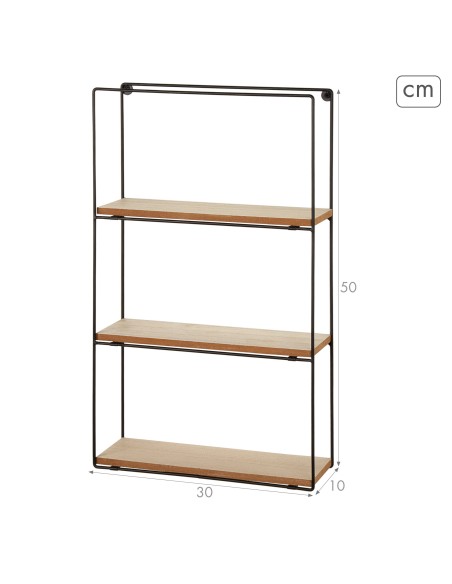 Max Home Étagère murale en bois à 3 tablettes 30 x 10 x 50 cm