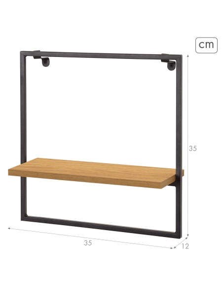 Max Home Étagère murale en bois 35 x 12 x 35 cm