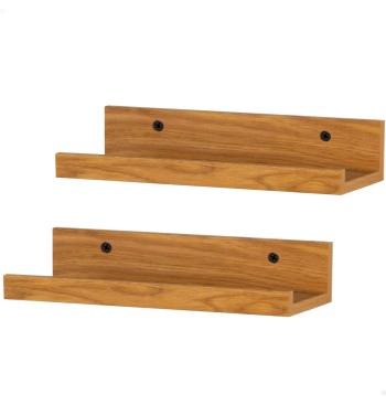 Ensemble Max Home : 2 étagères en bois 25 x 10 x 5 cm