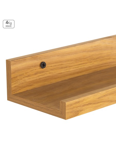 Ensemble Max Home : 2 étagères en bois 25 x 10 x 5 cm