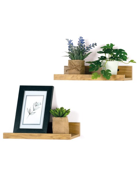 Ensemble Max Home : 2 étagères en bois 25 x 10 x 5 cm