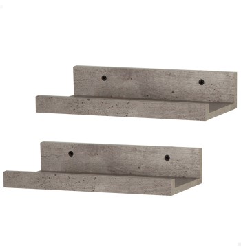 Ensemble Max Home : 2 étagères effet béton, 25 x 10 x 5 cm