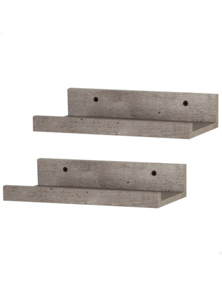Ensemble Max Home : 2 étagères effet béton, 25 x 10 x 5 cm