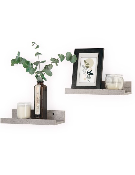 Ensemble Max Home : 2 étagères effet béton, 25 x 10 x 5 cm