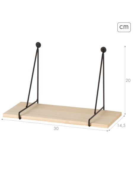 Max Home : étagère murale suspendue en bois, 30 x 14,5 x 20 cm