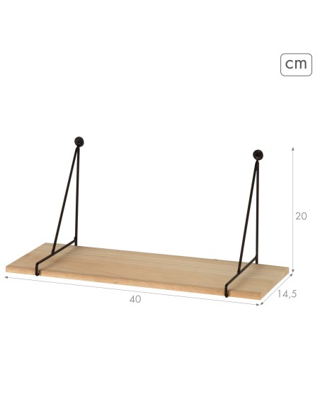 Max Home Étagère murale suspendue en bois 40 x 14,5 x 20 cm